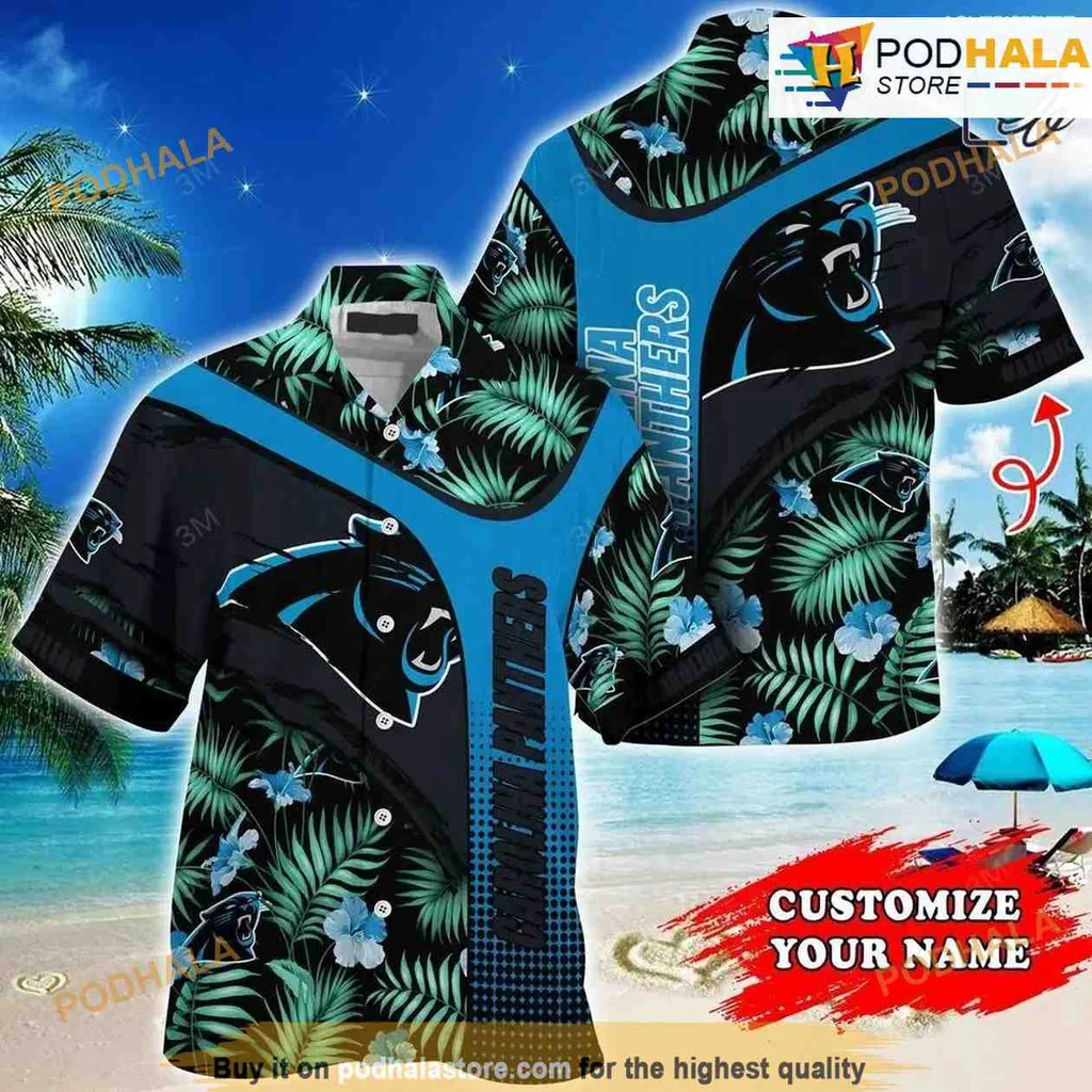 Carolina Panthers Tropical Hawaiian Shirt With Floral Design