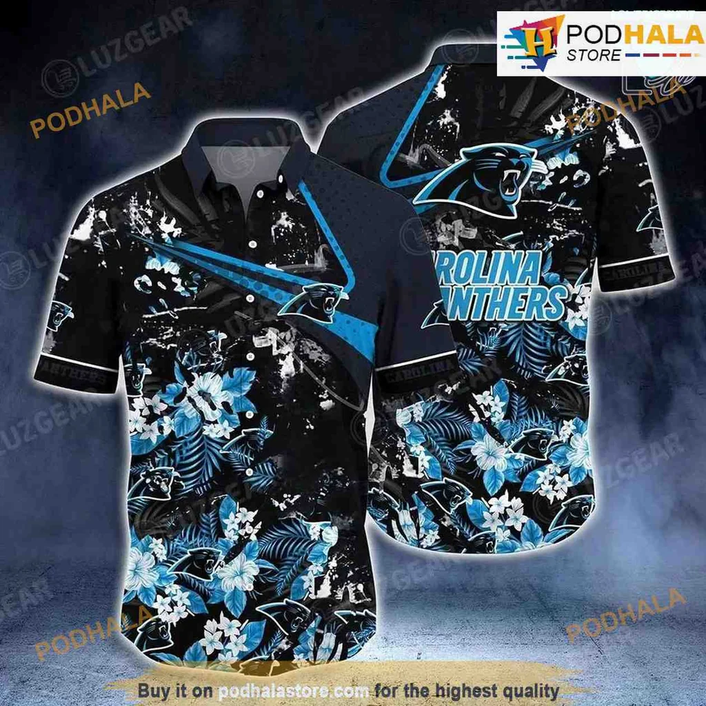 Carolina Panthers Tropical Hawaiian Shirt With Hibiscus Flowers
