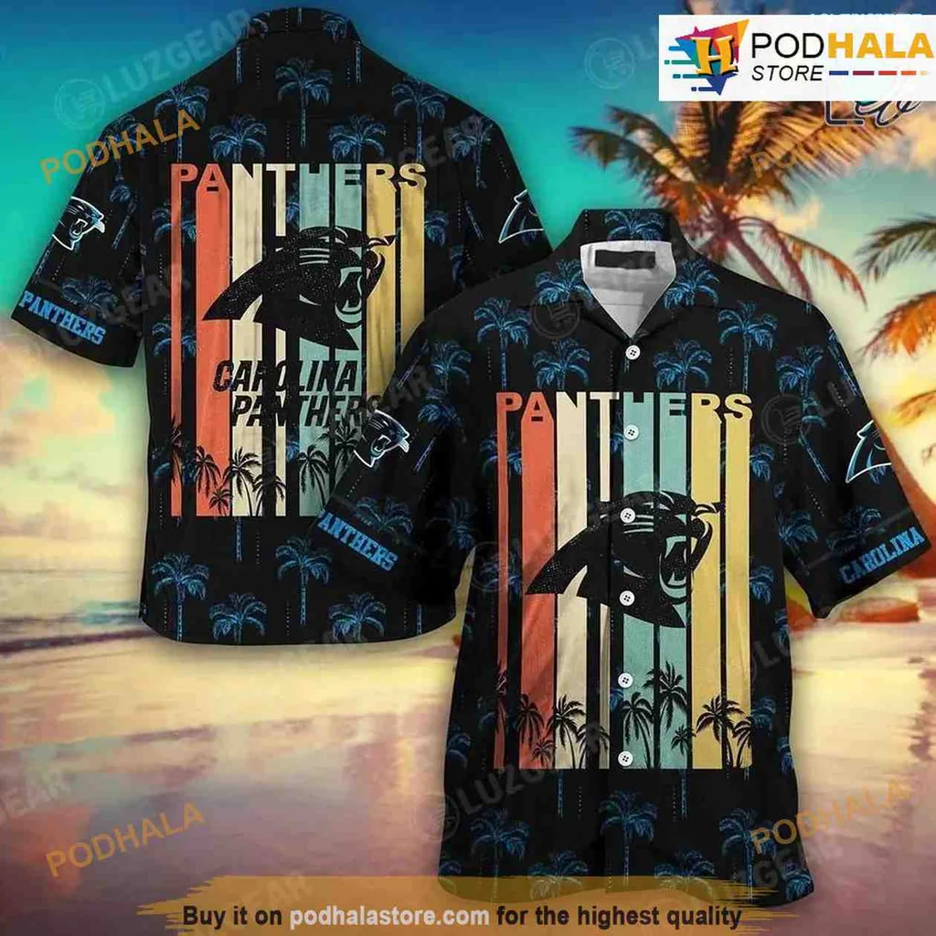 Carolina Panthers Tropical Hawaiian Shirt With Retro Vintage Style