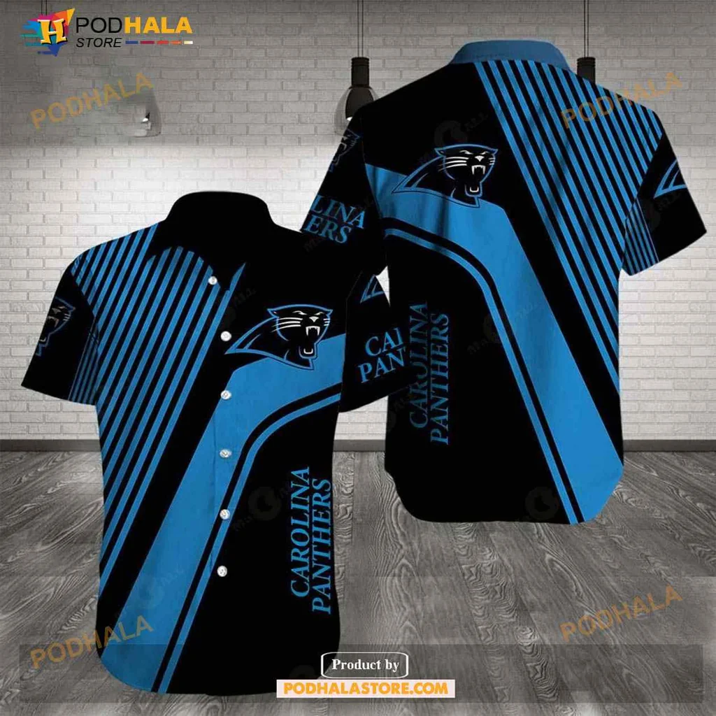 Carolina Panthers Tropical Shirt Featuring Bold Blue And Black Design