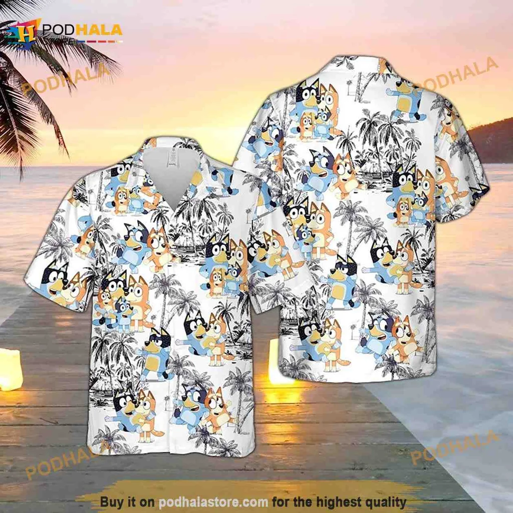 Cartoon Animal Tropical Hawaiian Shirt With Vibrant Beach Characters