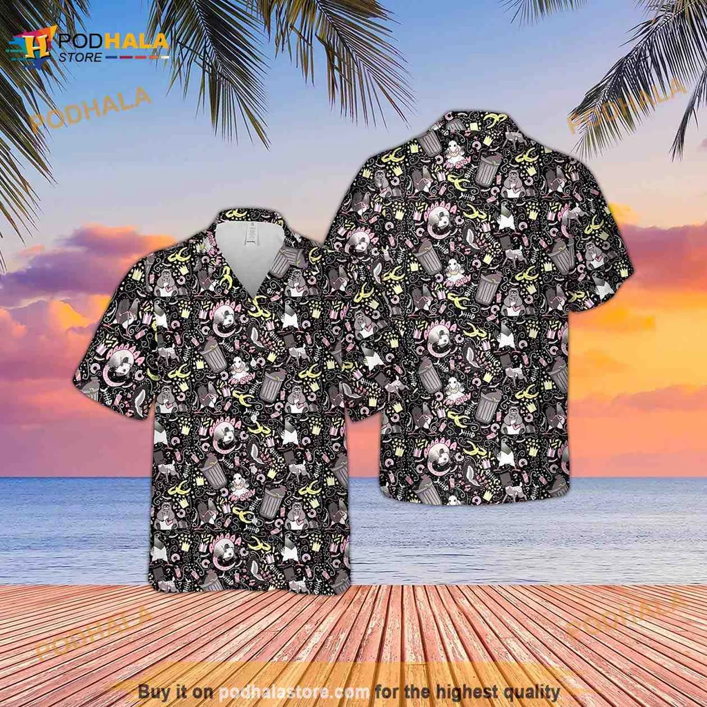 Cartoon Beach Mammals Hawaiian Shirt With Tropical Design