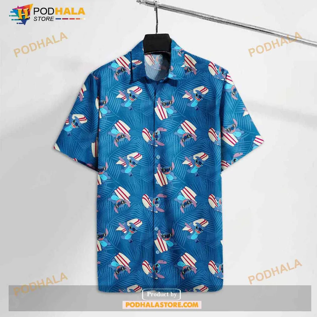 Cartoon Crab Surfing Hawaiian Shirt With Tropical Design And Palm Leaves