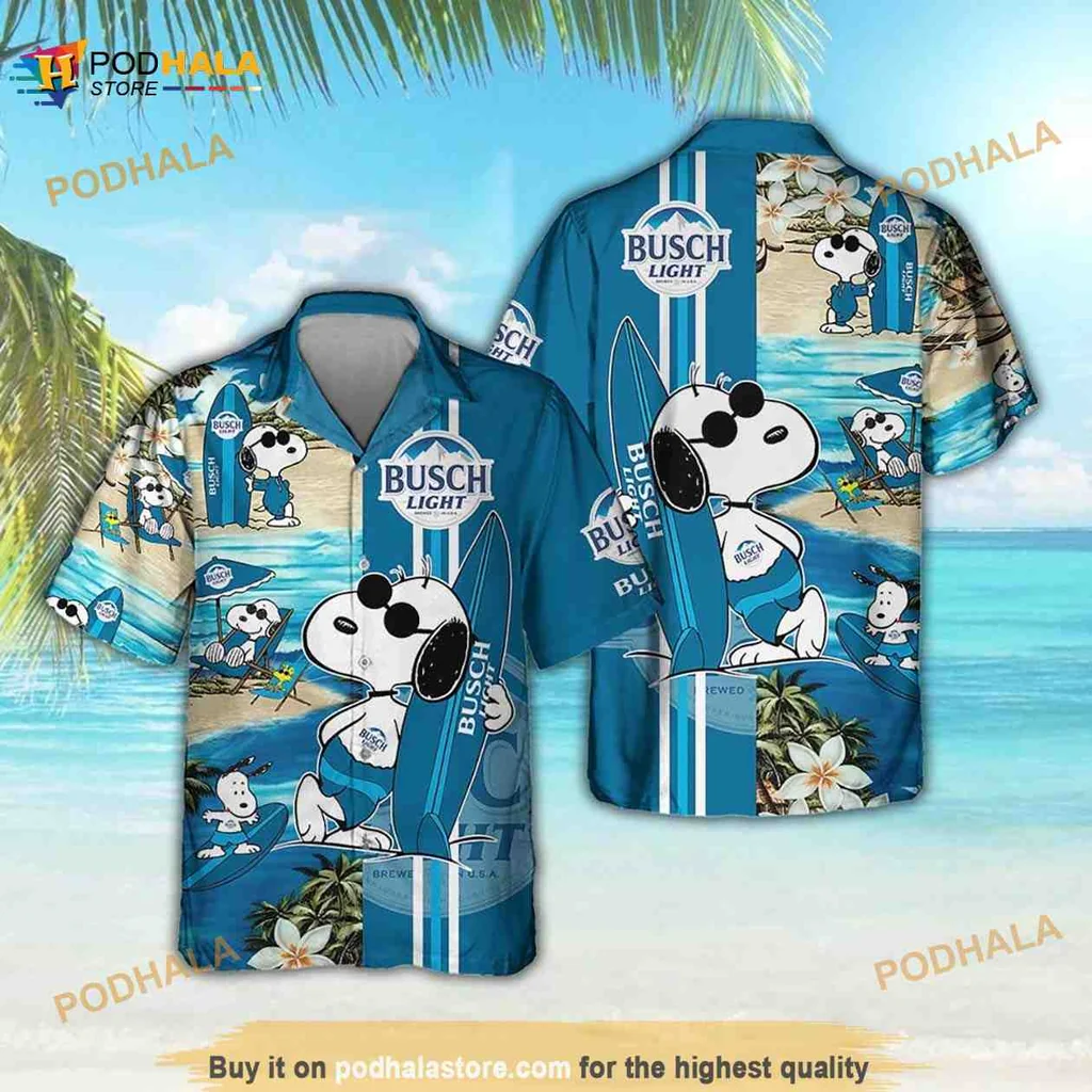 Cartoon Dog Surfboard Hawaiian Shirt, Vibrant Beach Scene With Palm Trees