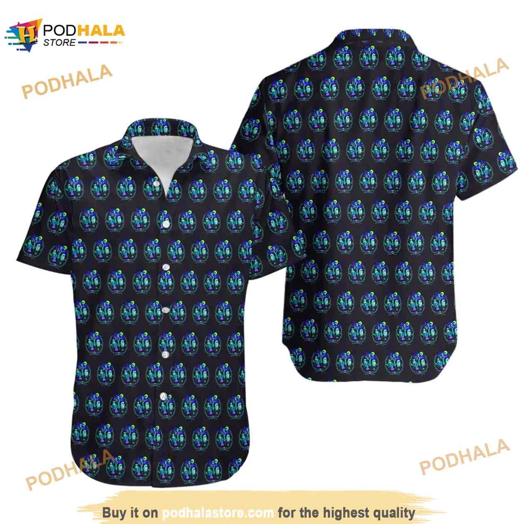 Cartoon Ghost Pattern Hawaiian Shirt With Whimsical Spooky Design