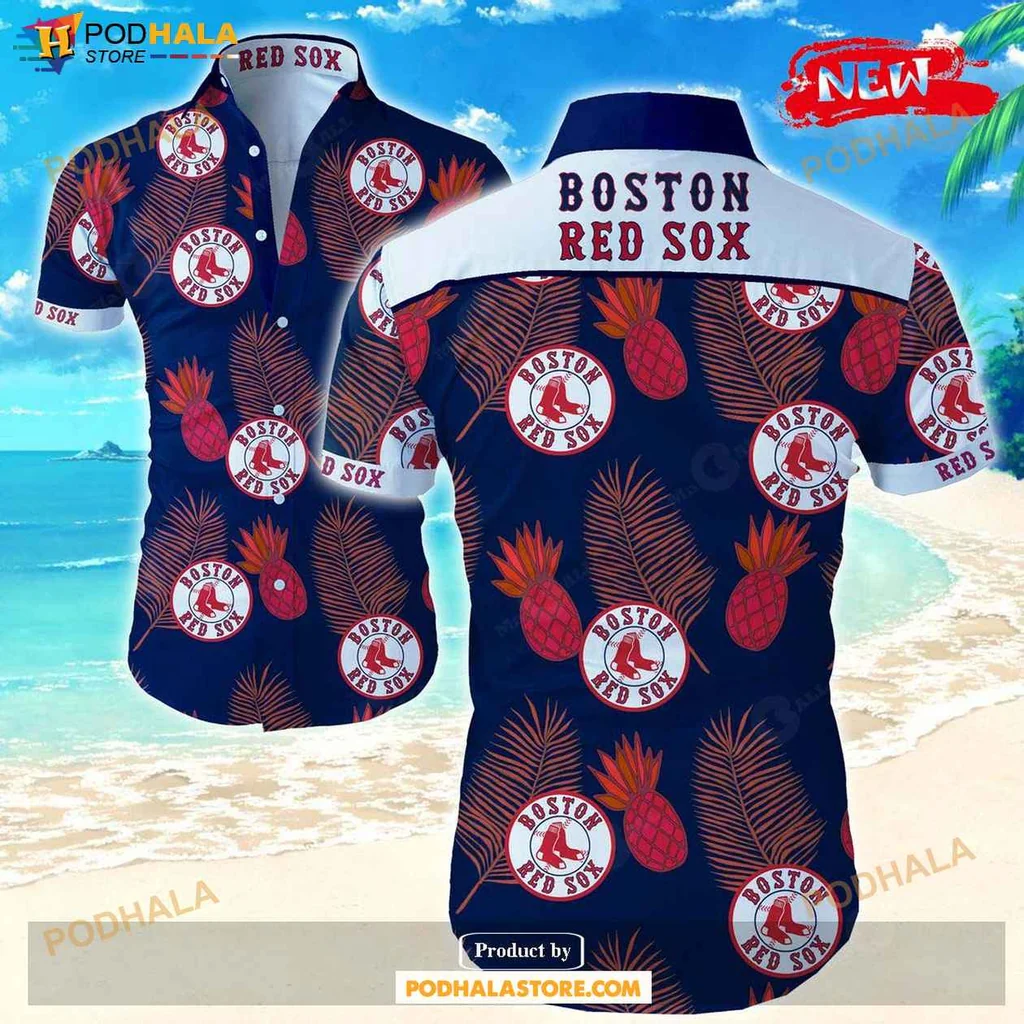 Casual Palm Tree Aloha Shirt, Boston Red Sox Tropical Summer Shirt For Men And Women