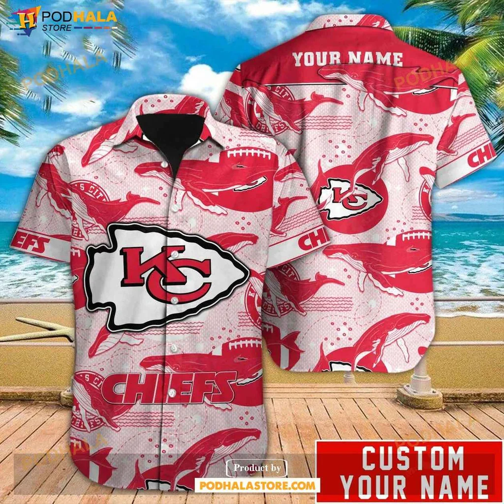 Charming Kansas City Chiefs Hawaiian Shirt, Vibrant Red And White Team Design