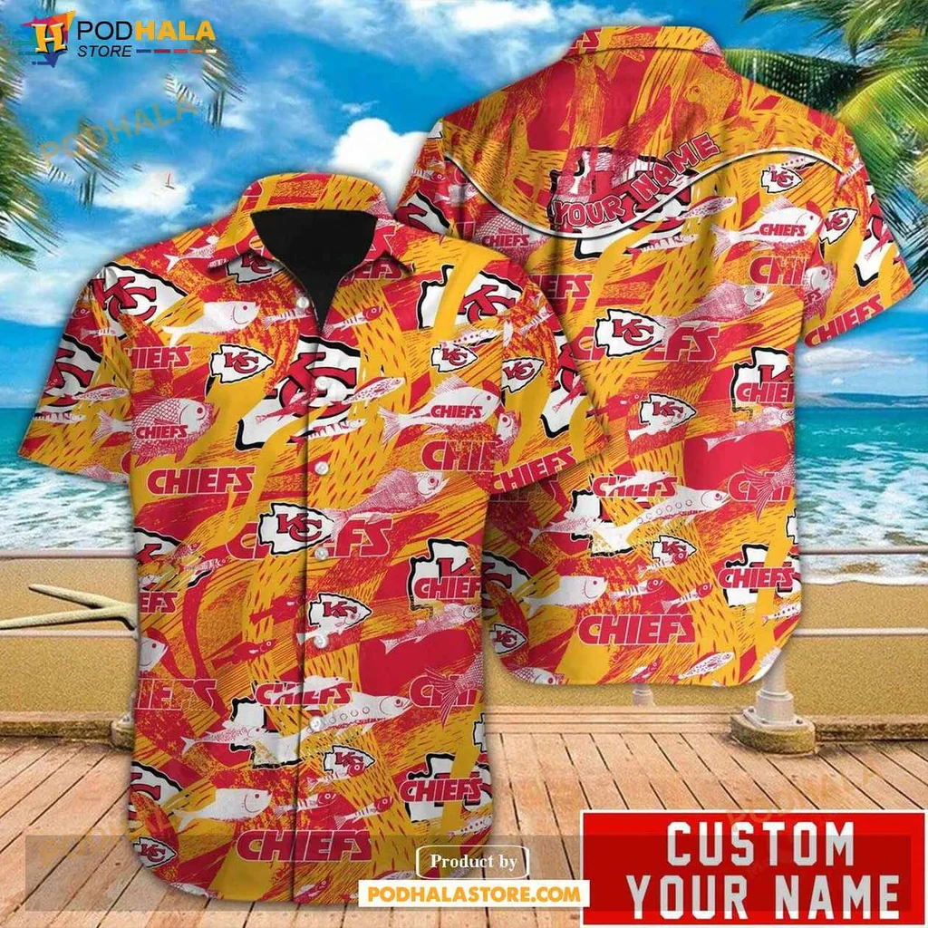 Cheerful Kansas City Chiefs Hawaiian Shirt, Vibrant Summer Gift For Fans