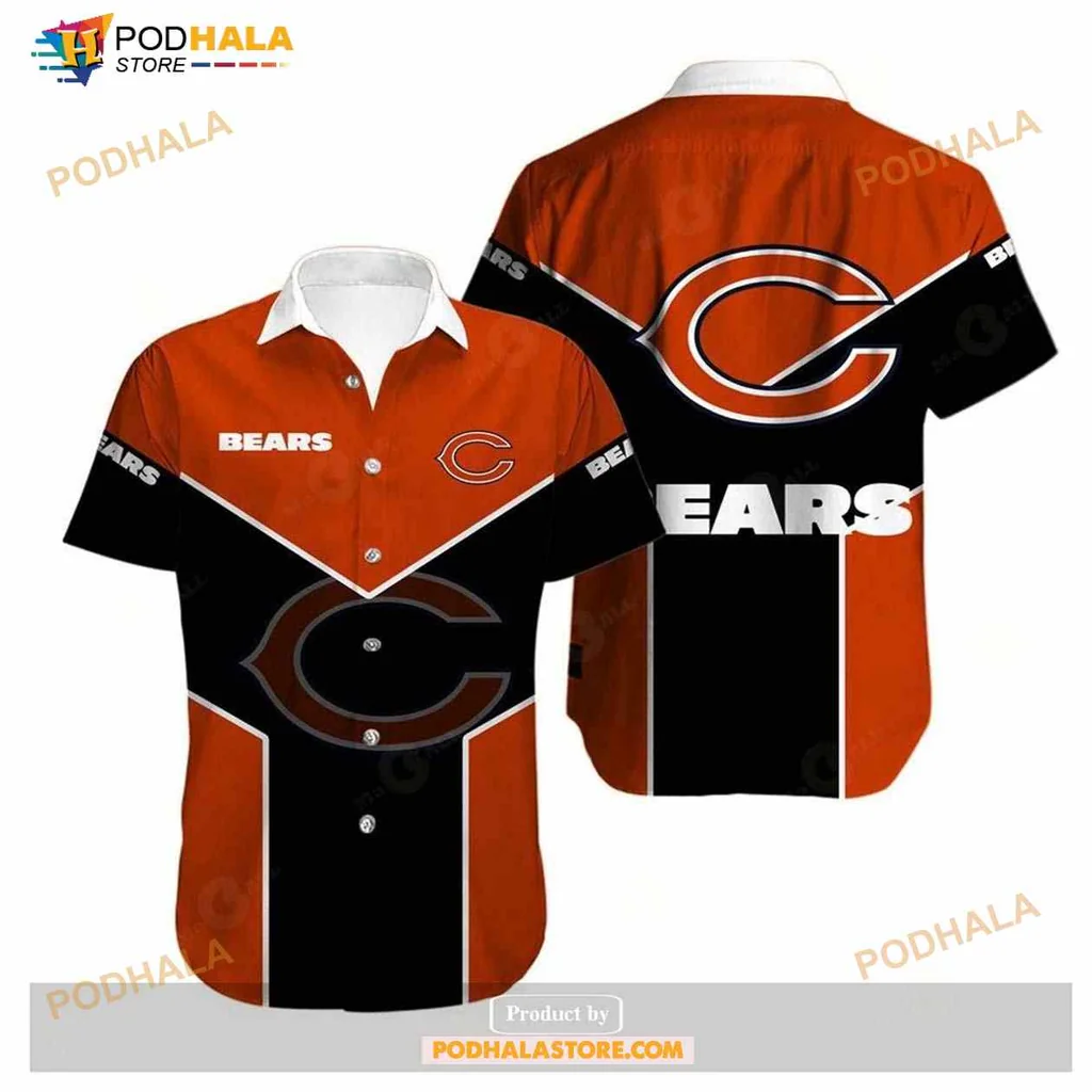 Chicago Bears Fan Hawaiian Shirt With Bold C Emblem And Bears Text