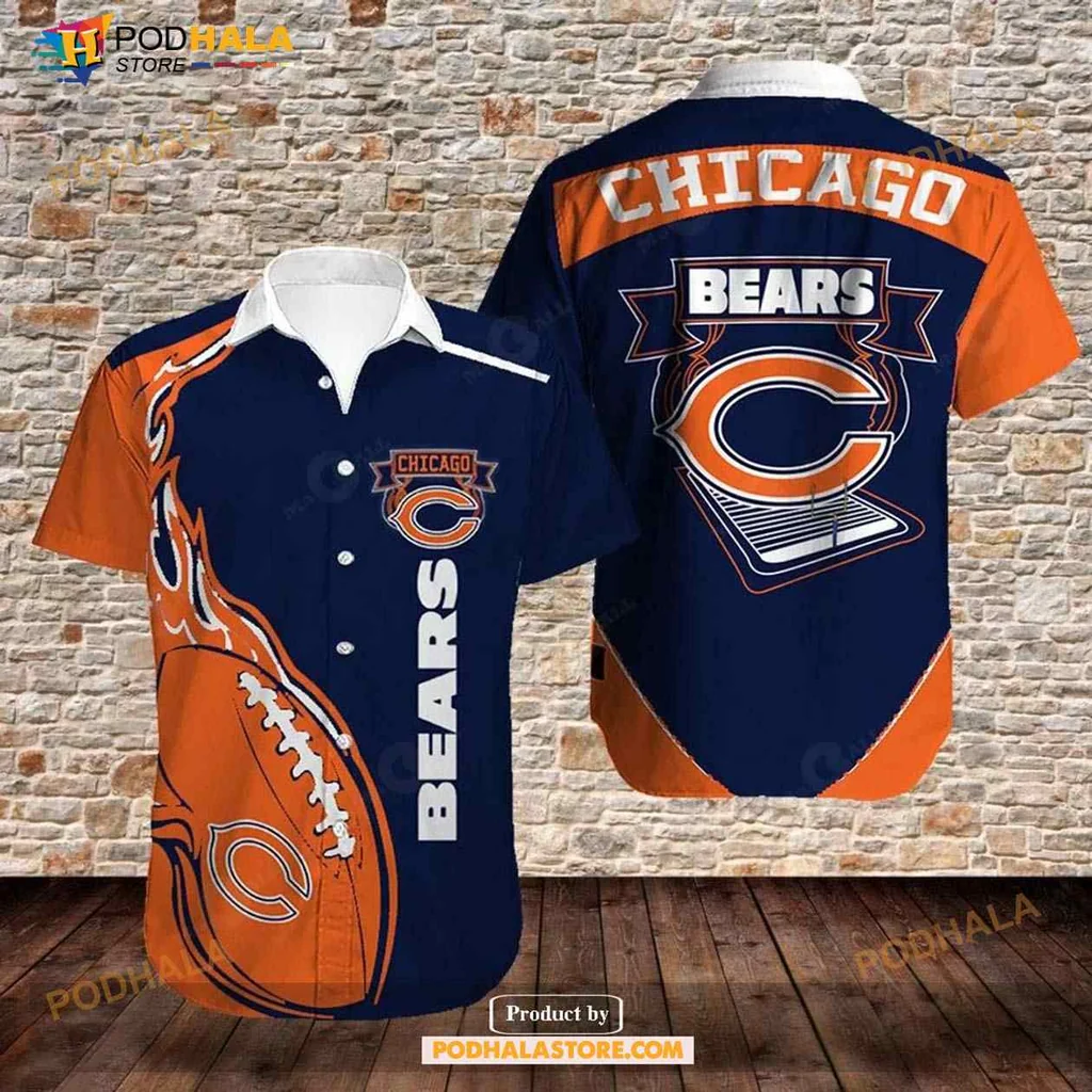 Chicago Bears Funny Hawaiian Shirt With Vibrant Team Colors