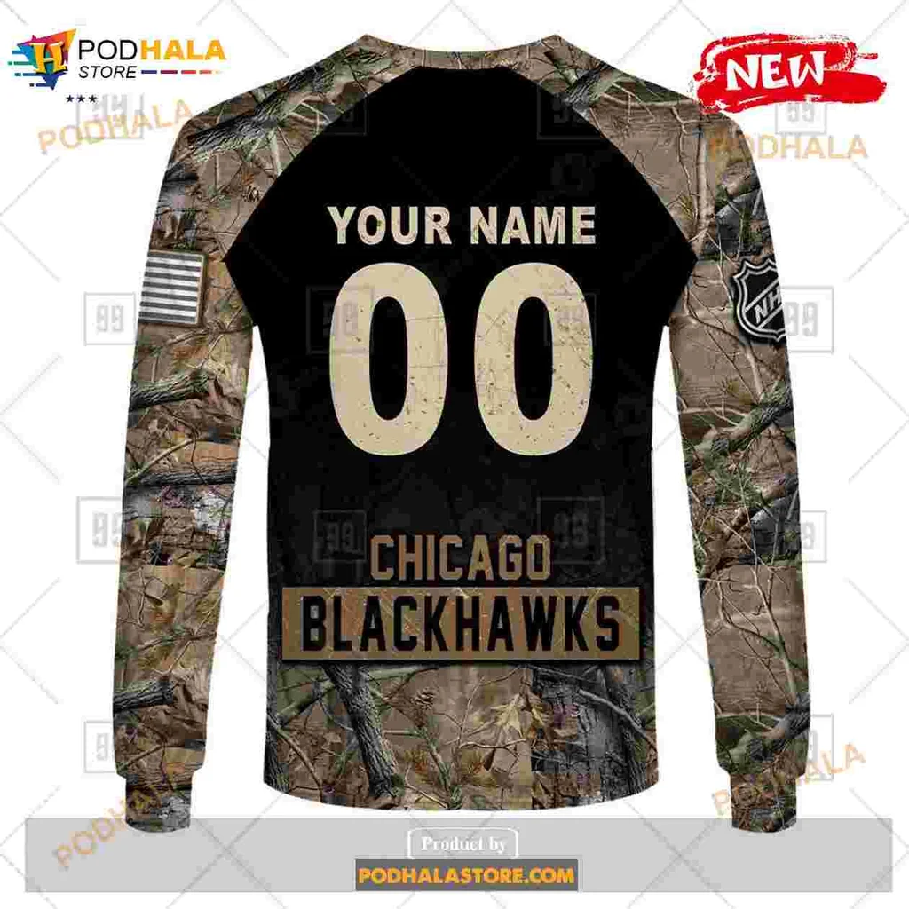 Chicago Blackhawks Camouflage 3d Hoodie With Custom Name Option - Product View 8 Chicago Blackhawks Camouflage 3d Hoodie With Custom Name Option - Product View 8