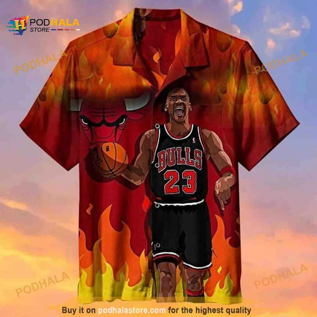 Chicago Bulls Basketball Fan Hawaiian Shirt With Michael Jordan Design