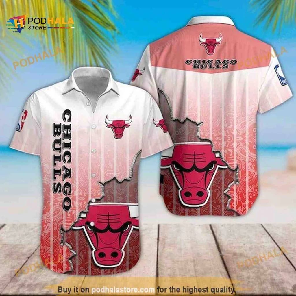 Chicago Bulls Hawaiian Shirt Featuring Bold Team Logo And Colors