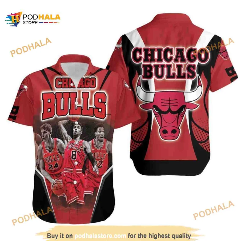 Chicago Bulls Hawaiian Shirt Featuring Players 24, 8,