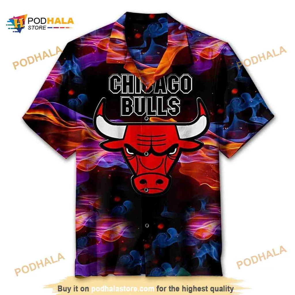 Chicago Bulls Hawaiian Shirt With Vibrant Bull Head Design