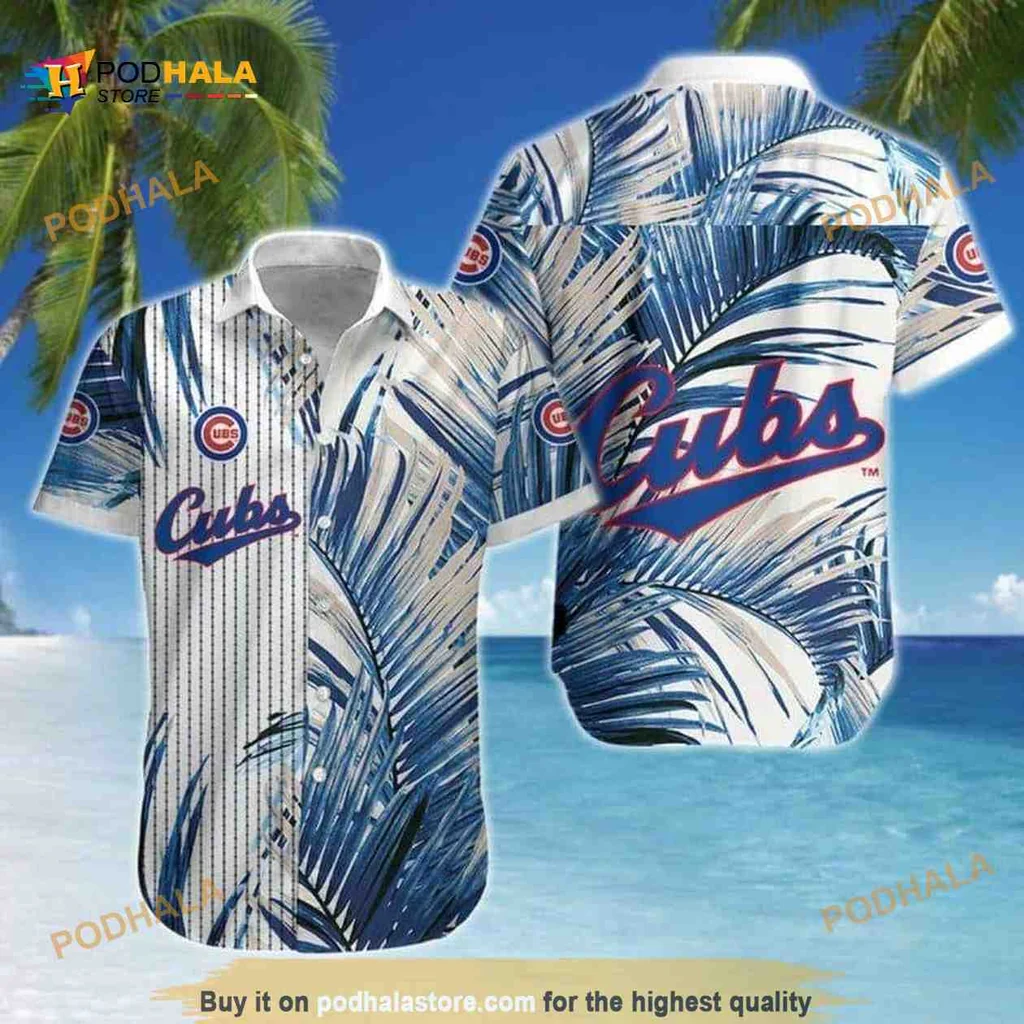 Chicago Cubs Tropical Aloha Shirt With Coconut Leaf Pattern