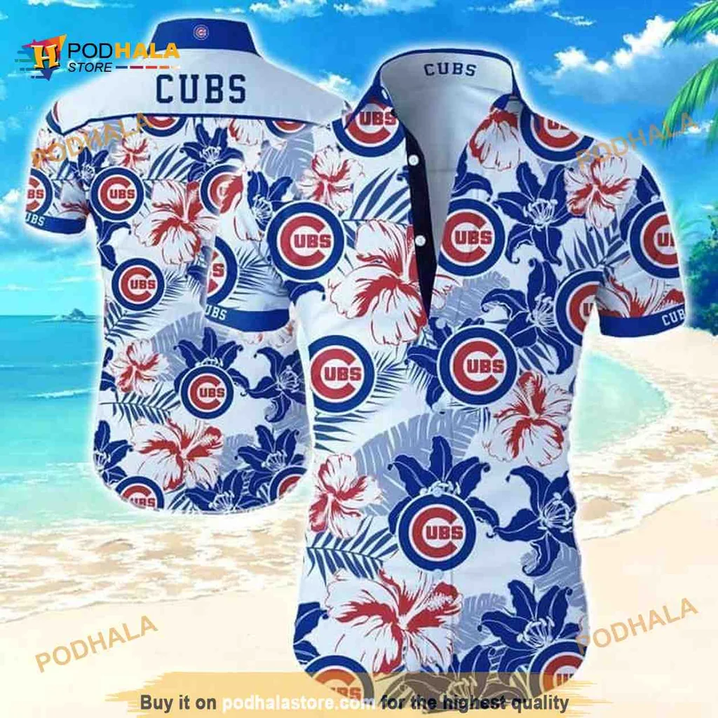 Chicago Cubs Tropical Hawaiian Shirt With Floral Pattern