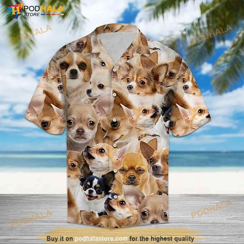 Chihuahua Dog Funny Hawaiian Shirt With Whimsical Beach Design
