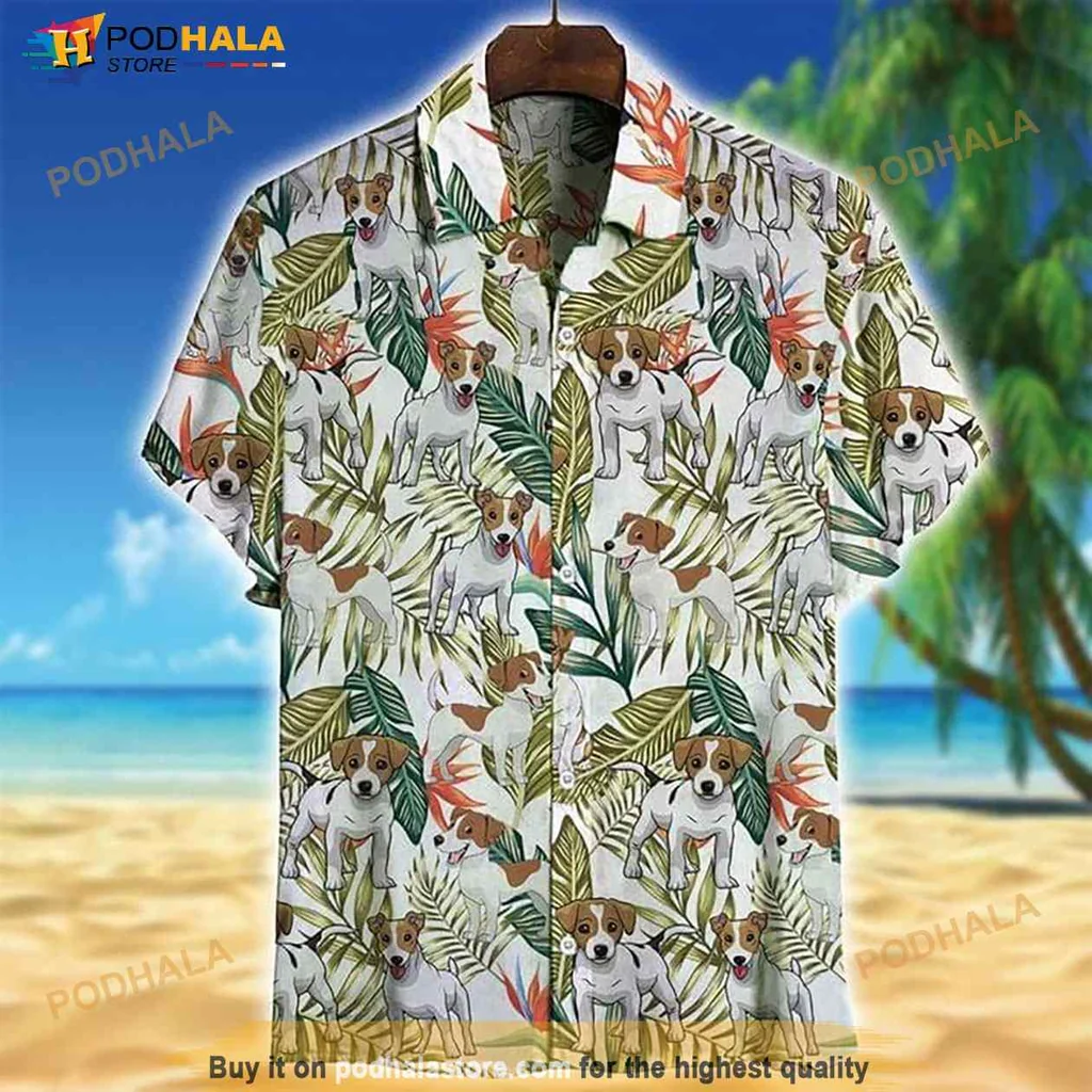 Chihuahua Tropical Hawaiian Shirt With Lush Green Leaves And Floral Design