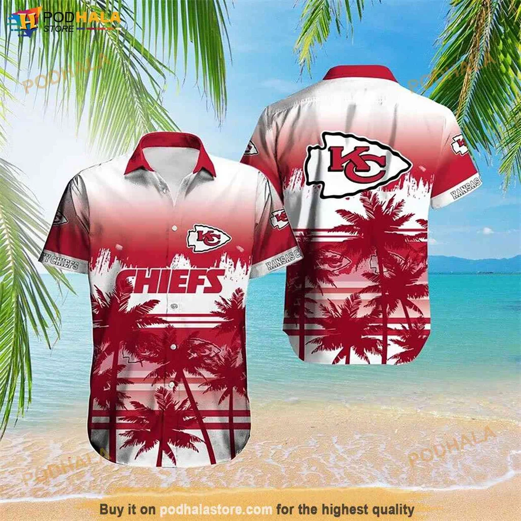 Chill Vibes Kansas City Chiefs Hawaiian Shirt, Tropical Design For Nfl Fans