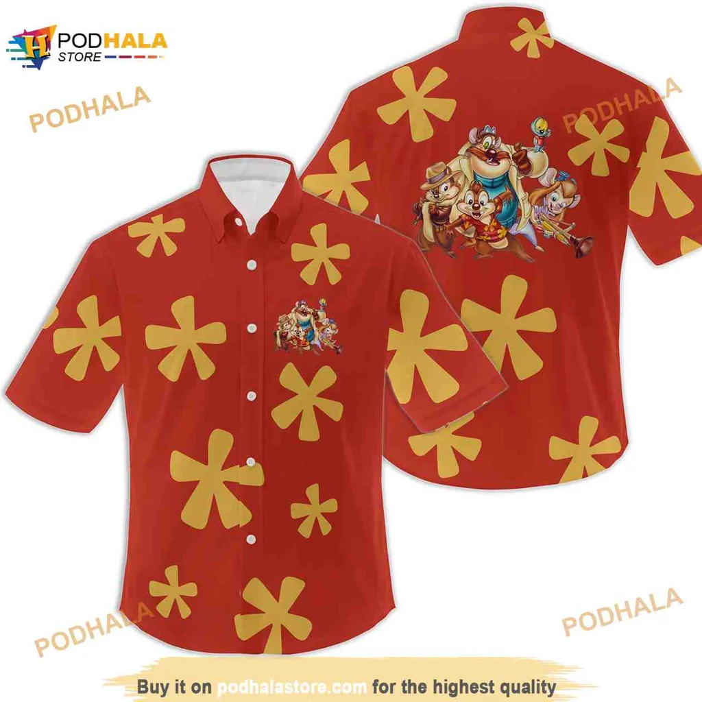 Chip And Dale Hawaiian Shirt, Funny Disney Cartoon Aloha Shirt