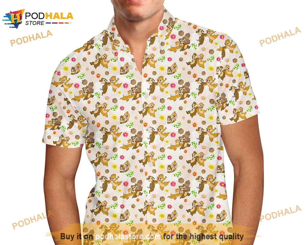 Chip N Dale Tropical Hawaiian Shirt With Playful Disney Characters