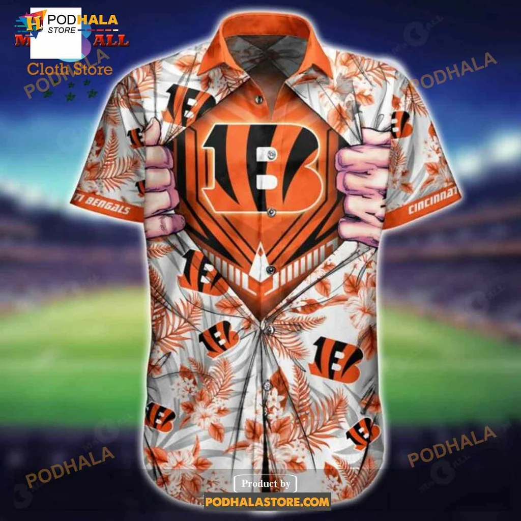 Cincinnati Bengals Tropical Shirt, Vibrant Tropical Design For Fans Cincinnati Bengals Tropical Shirt, Vibrant Tropical Design For Fans