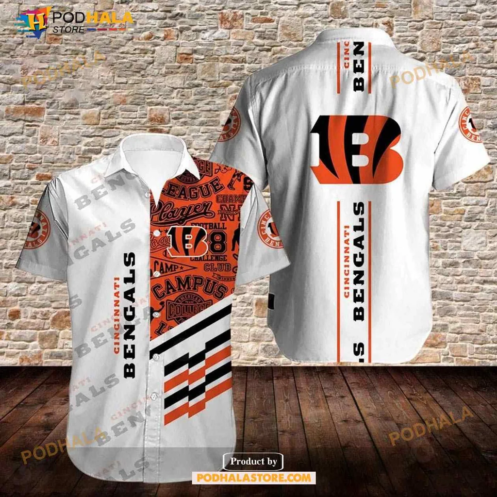 Cincinnati Bengals Fan Aloha Shirt With Bold Graphics And Team Logo