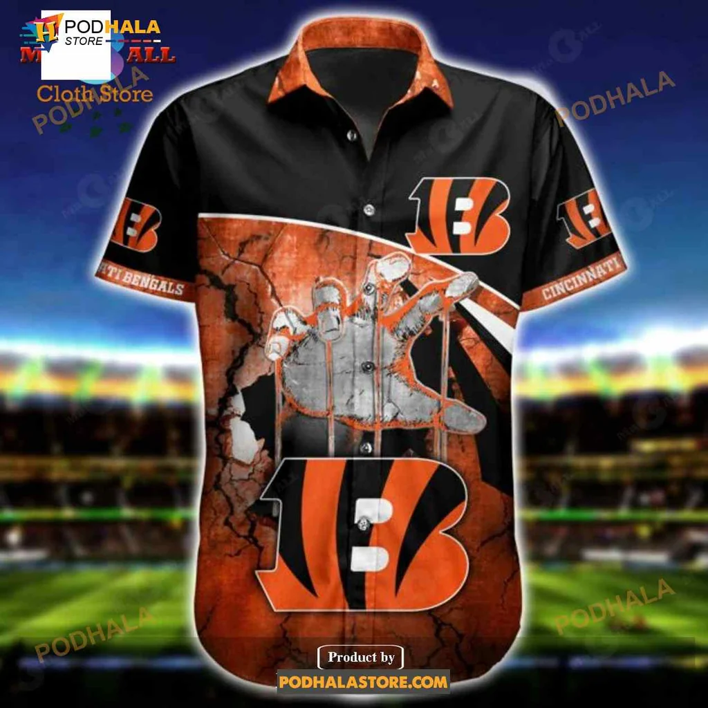 Cincinnati Bengals Fan Hawaiian Shirt, Bold Orange And Black Design