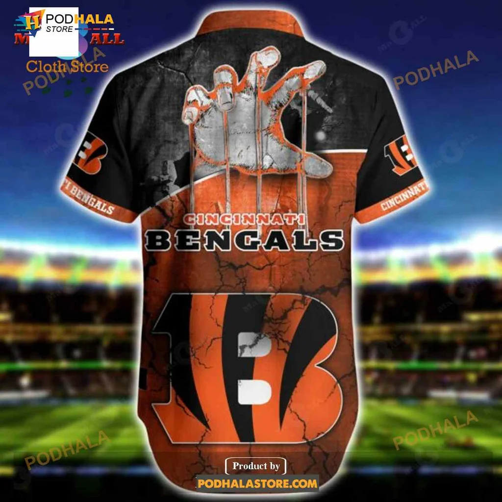 Cincinnati Bengals Fan Aloha Shirt, Bold Orange And Black Design Cincinnati Bengals Fan Aloha Shirt, Bold Orange And Black Design