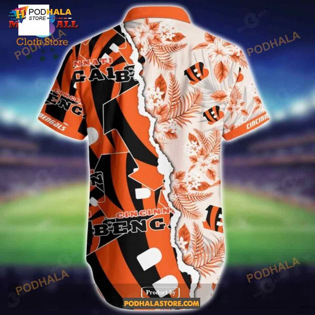 Cincinnati Bengals Fan Hawaiian Shirt, Vibrant Orange And Black Design