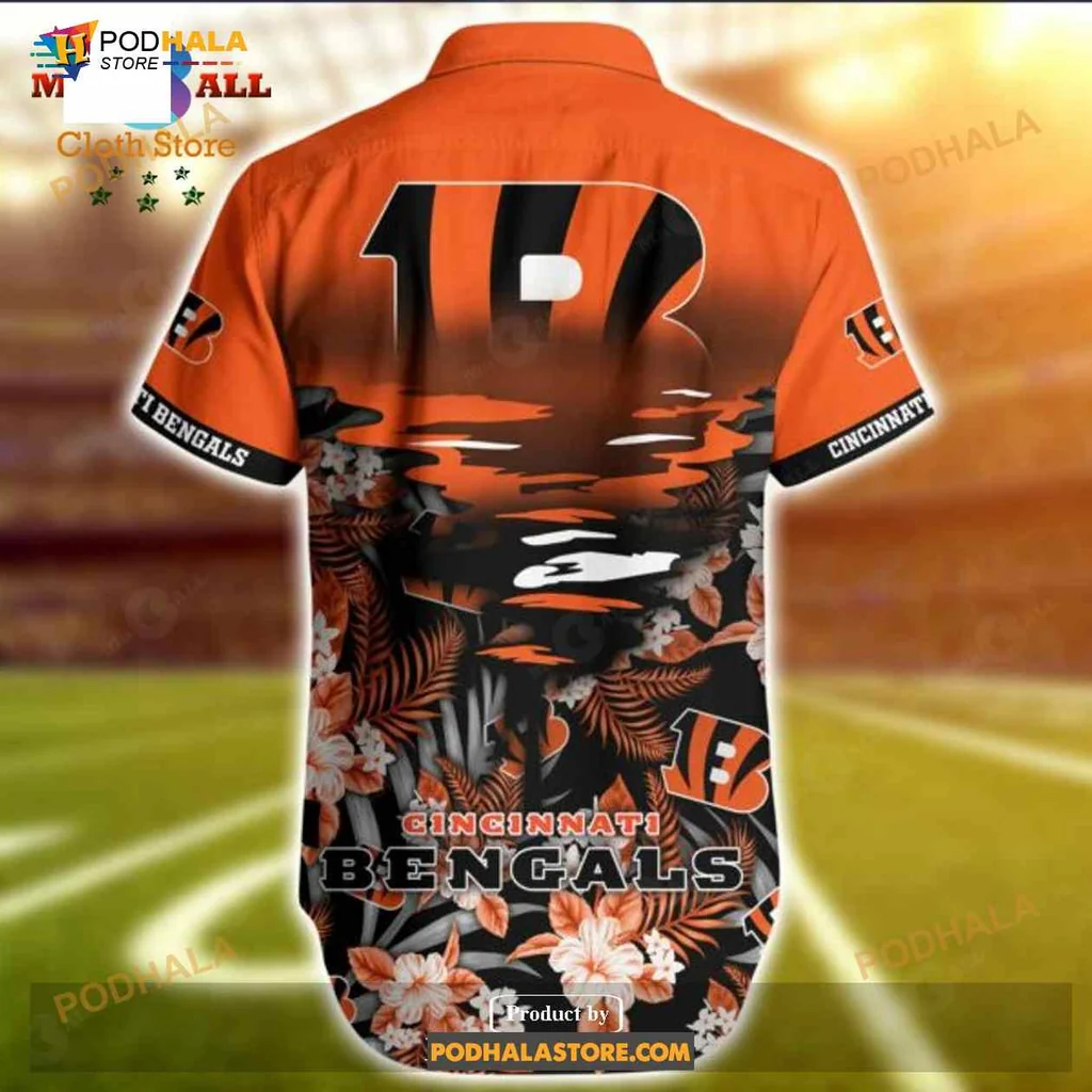 Cincinnati Bengals Fan Hawaiian Shirt, Vibrant Orange And Black Design