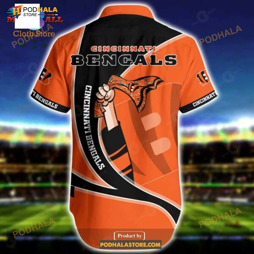 Cincinnati Bengals Fan Hawaiian Shirt, Vibrant Orange And Black Design