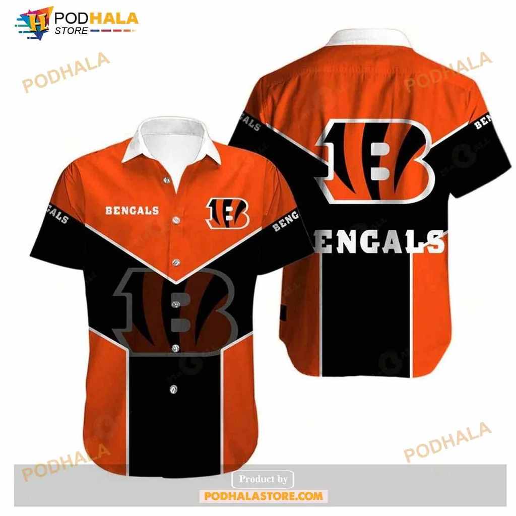 Cincinnati Bengals Fan Hawaiian Shirt With Bold Orange And Black Design