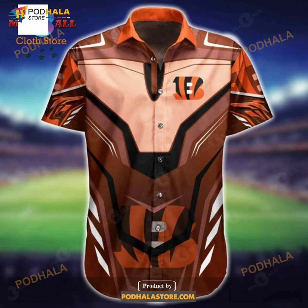 Cincinnati Bengals Fan Hawaiian Shirt With Bold Orange And Black Design