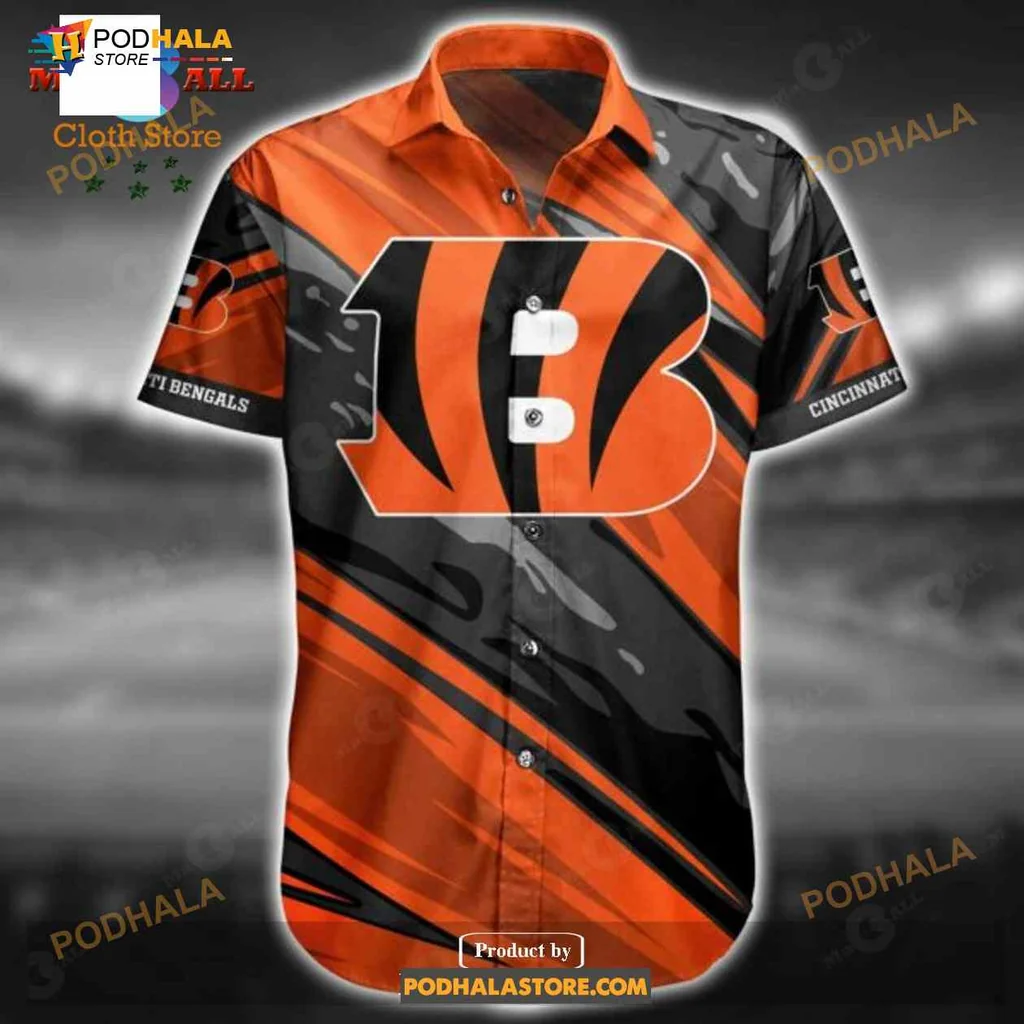 Cincinnati Bengals Fan Hawaiian Shirt With Bold Orange And Black Design