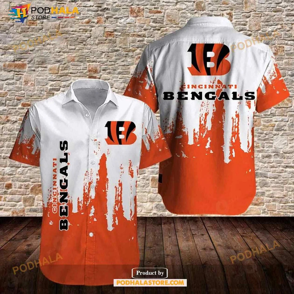 Cincinnati Bengals Fan Hawaiian Shirt With Team Logo And Distressed Design