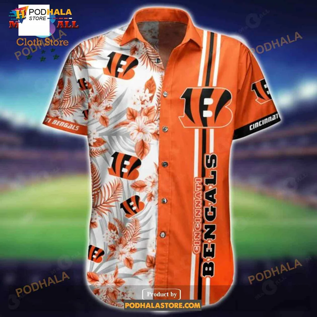 Cincinnati Bengals Tropical Hawaiian Shirt, Fun Floral Design For Fans