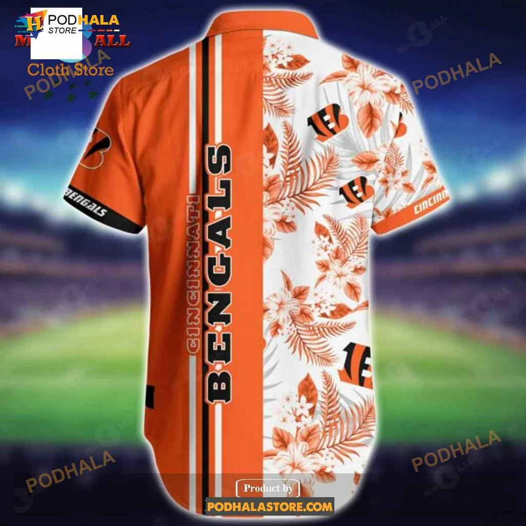 Cincinnati Bengals Tropical Aloha Shirt, Fun Floral Design For Fans Cincinnati Bengals Tropical Aloha Shirt, Fun Floral Design For Fans