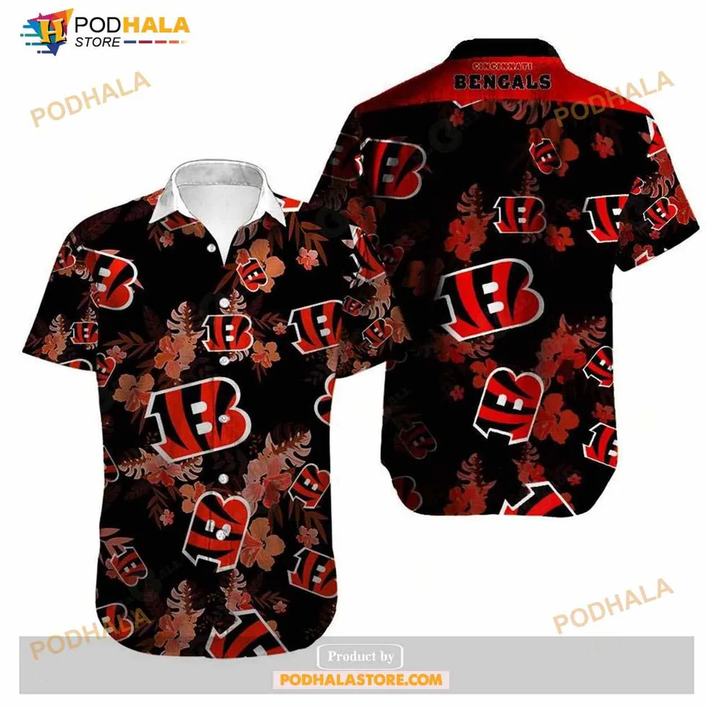 Cincinnati Bengals Tropical Hawaiian Shirt With Bold Floral Design
