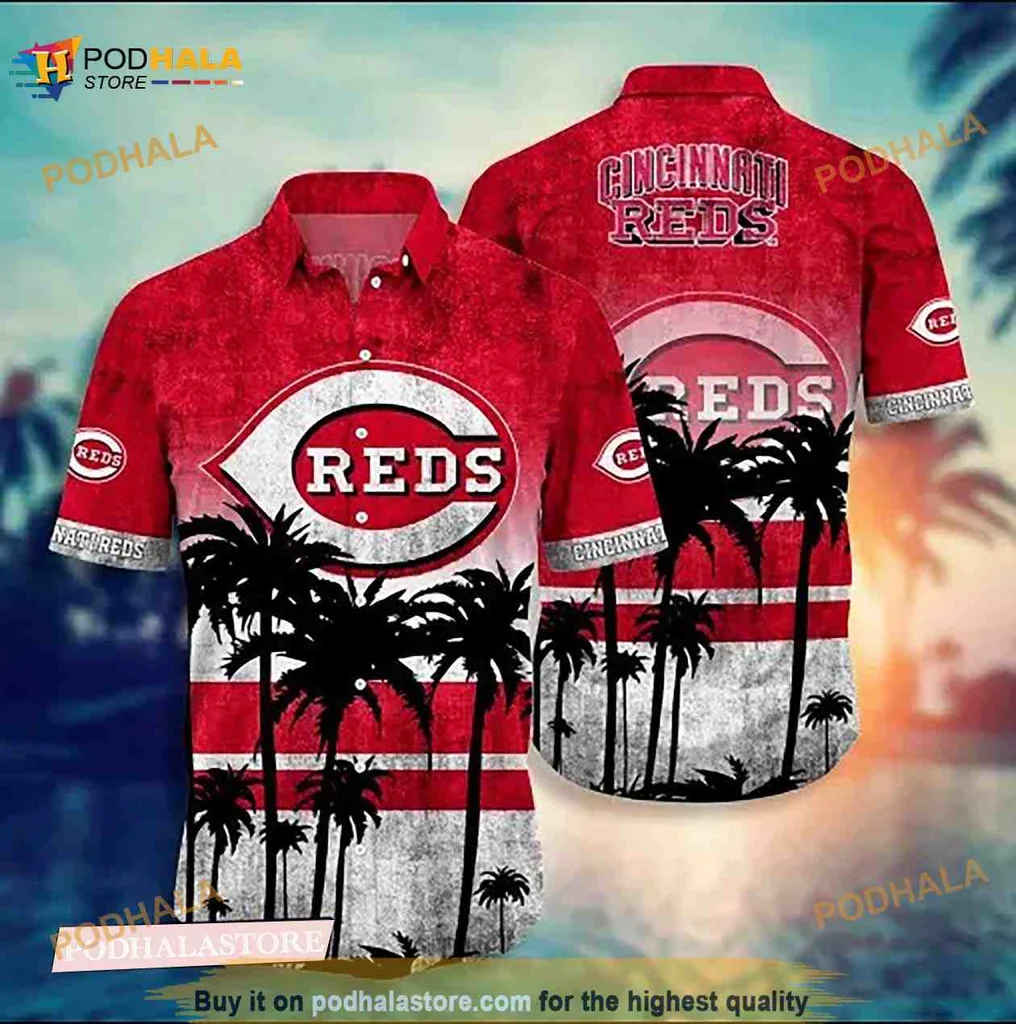 Cincinnati Reds Hawaiian Shirt With Tropical Palm Tree Design
