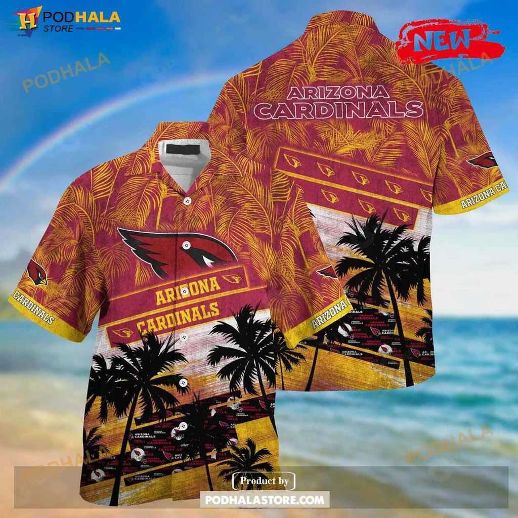 Classic Cardinals Aloha Shirt, Vibrant Palm Tree Design Unisex Shirt