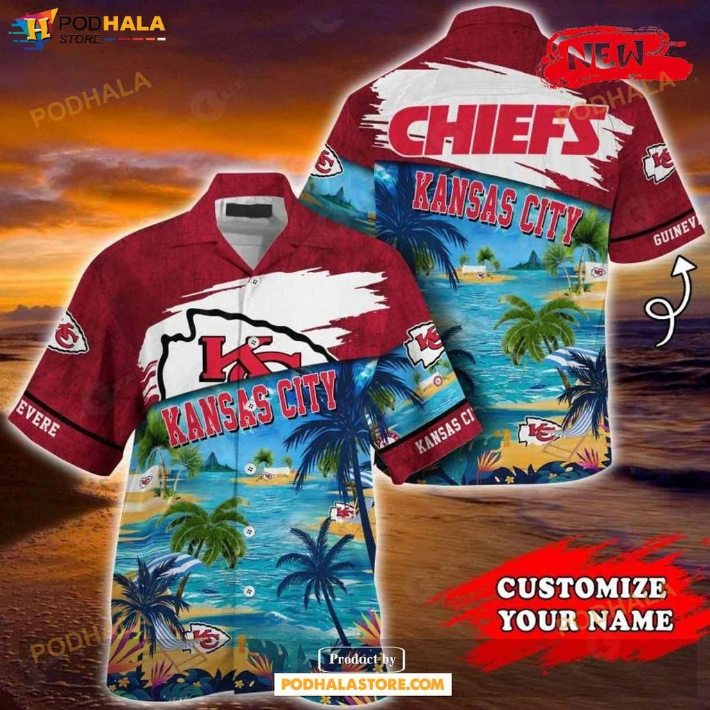Classic Chiefs Tropical Shirt, Vibrant Kansas City Chiefs Summer Shirt