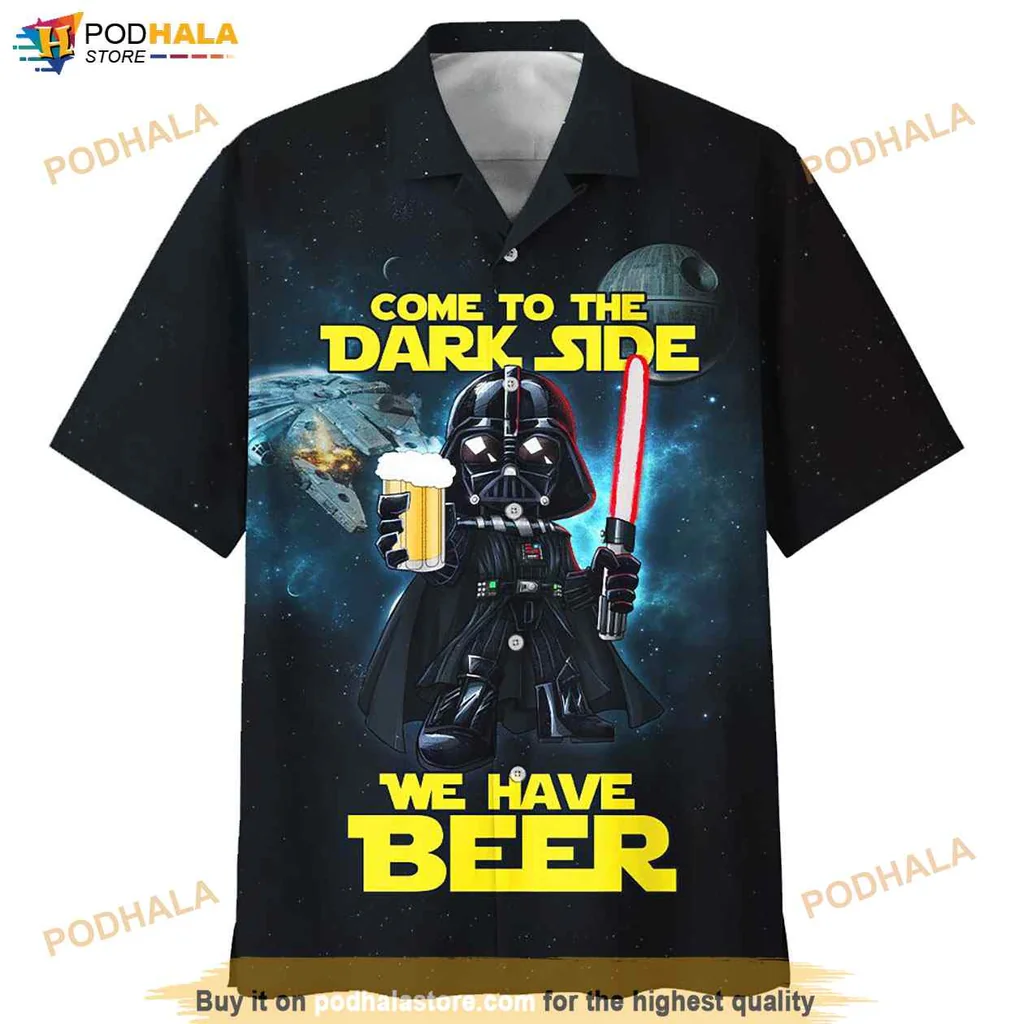 Classic Darth Vader Aloha Shirt Come To The Dark Side We Have Beer Shirt