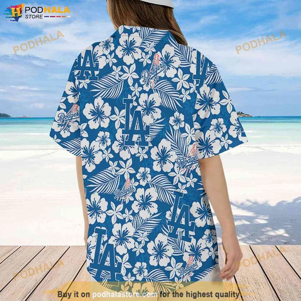 Classic Dodgers Tropical Shirt, Vibrant Hibiscus Pattern Baseball Shirt Classic Dodgers Tropical Shirt, Vibrant Hibiscus Pattern Baseball Shirt