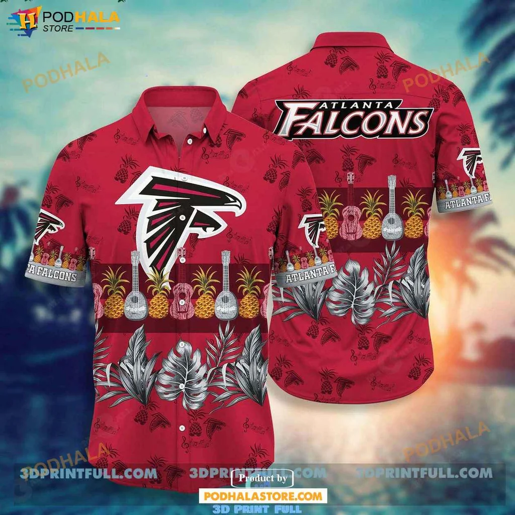 Classic Falcons Tropical Shirt, Vibrant Summer Design With Palm Leaves And Pineapples