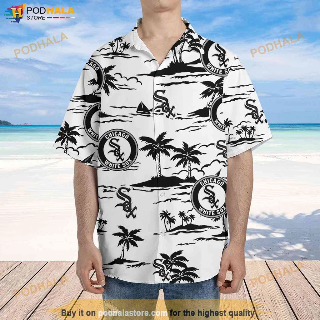 Classic Tropical Aloha Shirt, Chicago White Sox Beach Pattern Summer Shirt For Fans