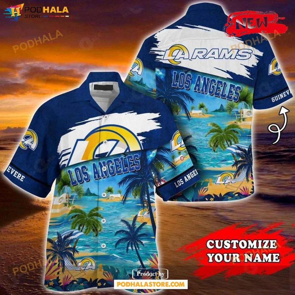 Classic Tropical Rams Hawaiian Shirt, Vibrant Summer Design For Los Angeles Fans