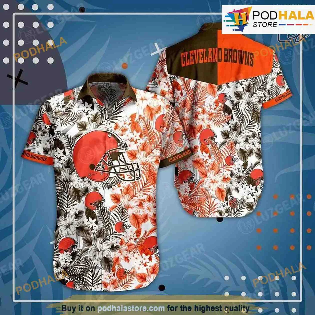 Cleveland Browns Floral Hawaiian Shirt With Vibrant Tropical Design