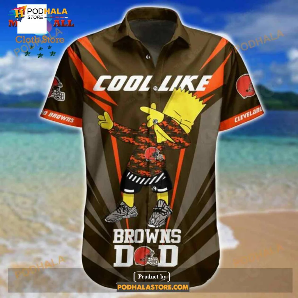 Cleveland Browns Funny Aloha Shirt With Bold Team Design Cleveland Browns Funny Aloha Shirt With Bold Team Design